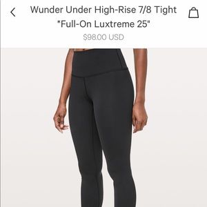 Lululemon Wunder under leggings black